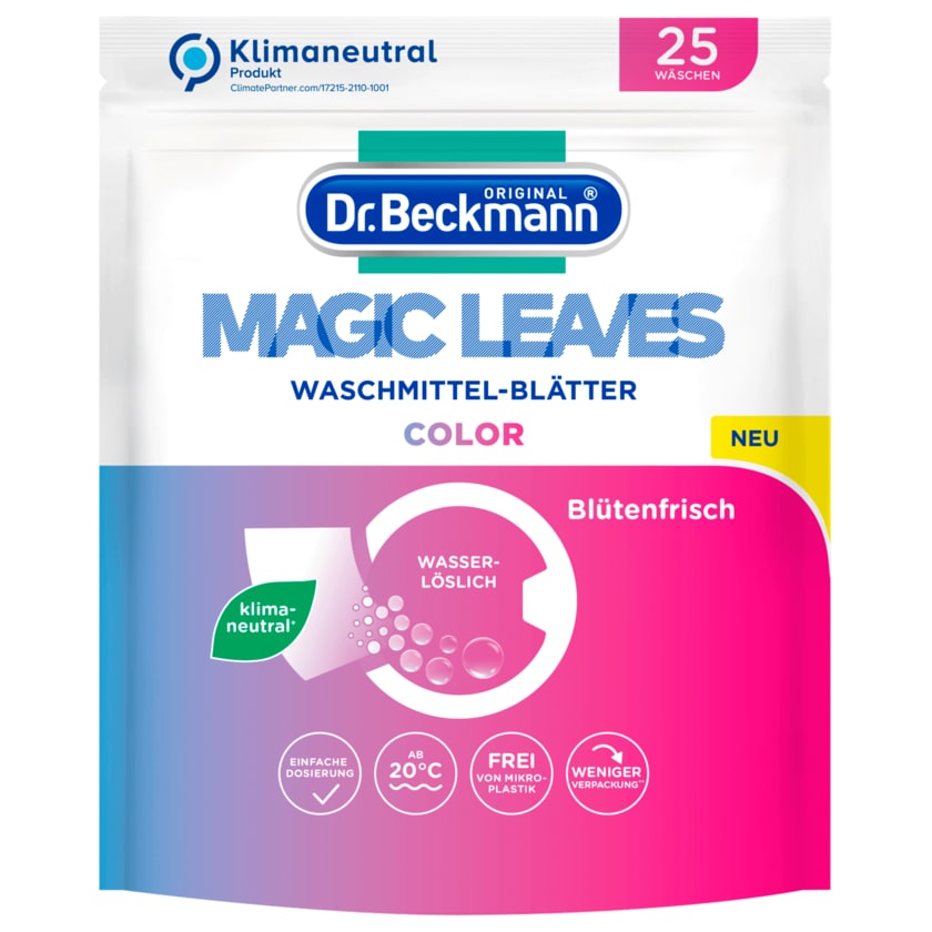 Dr. Beckmann Waschmittel-Blätter Magic Leaves Blütenfrisch 25WL